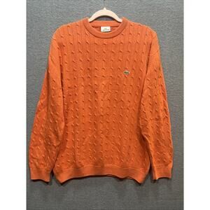 Vintage Lacoste Sweater Orange Crewneck Pullover Knit Jumper Mens Size 6 (XL)